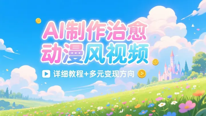 AI制作治愈动漫风视频，详细教程+多元变现方向-千尺浪