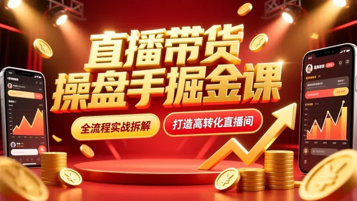 直播带货操盘手掘金课｜抖音电商实战｜从0到1起号｜带货运营技巧-千尺浪