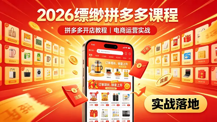 2026缥缈拼多多课程｜拼多多开店教程｜电商运营实战-千尺浪