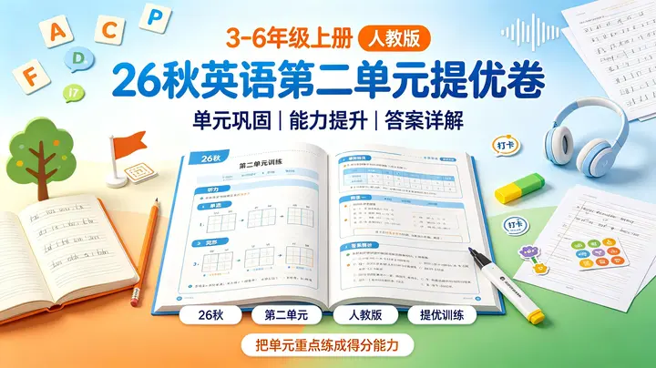 26秋英语第二单元提优卷3-6年级上册人教版-千尺浪