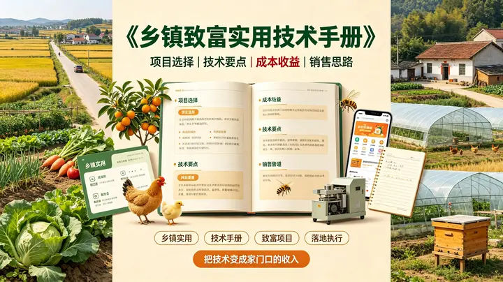 《乡镇致富实用技术手册》：适合乡镇的接地气致富项目-千尺浪