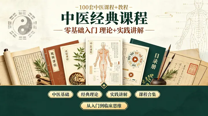 中医经典课程 【100套中医课程+教程】 中医经典（零基础入门 理论+实践讲解）
