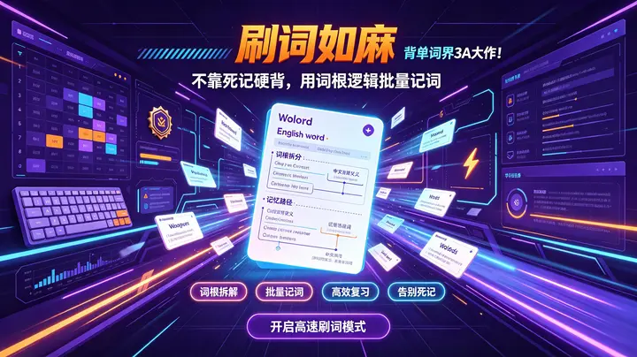 刷词如麻 背单词界3A大作！不靠死记硬背，用词根逻辑批量记词-千尺浪