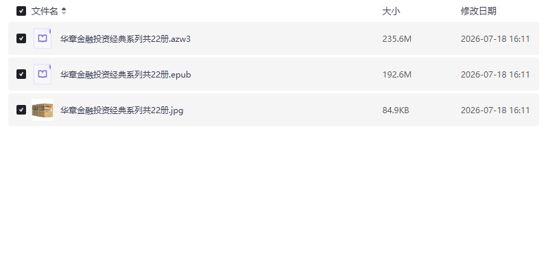 华章金融投资经典系列（22册）【学习资料】