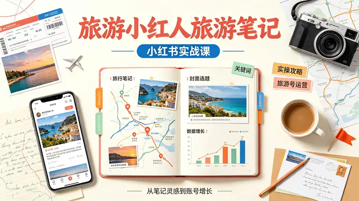 旅游小红人旅游笔记小红书实战课,小红书旅游号实操攻略分享-千尺浪