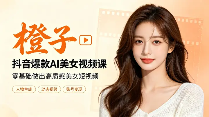 图片[1]-橙子-抖音爆款AI美女视频课-千尺浪