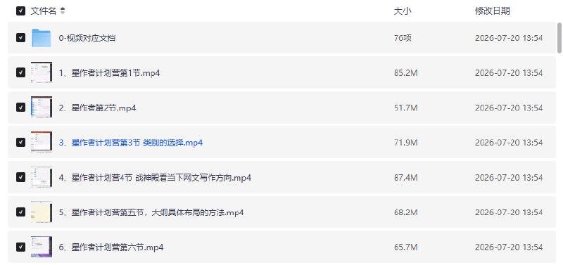 网文写作训练营普通人也能玩【学习资料】