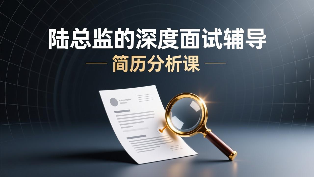 图片[1]-陆总监的深度面试辅导简历分析课-千尺浪