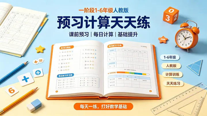 预习计算天天练一阶段1-6年级人教版-千尺浪