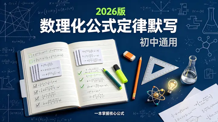 2026版《一本初中数理化公式定律默写》-千尺浪