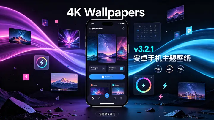4K Wallpapers v3.2.1 安卓手机主题壁纸软件,无需登录注册-千尺浪