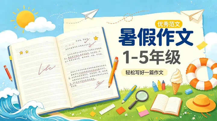《暑假作文》1-5年级优秀范文 PDF-千尺浪