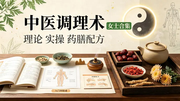 中医调理术（女士合集）理论讲解实操手法药膳配方讲解入门到精通-千尺浪