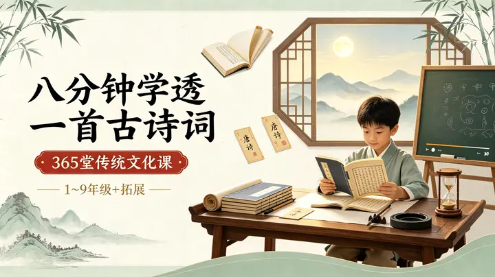 【八分钟学透一首古诗词】北大派派365堂古诗词&传统文化 1~9年级+拓展-千尺浪