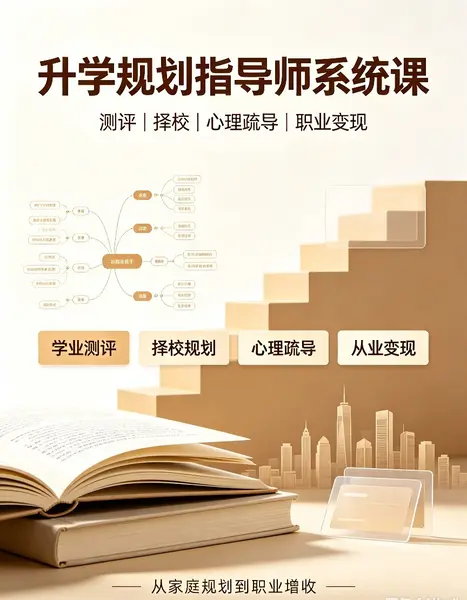升学规划指导师系统课｜测评择校·心理疏导·职业变现全覆盖