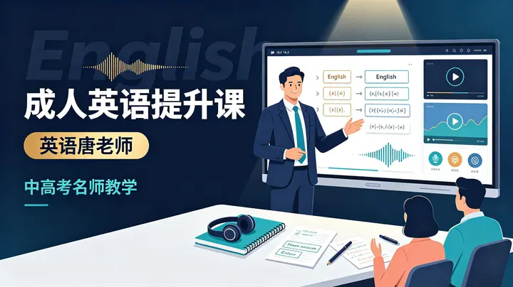 唐老师-成人英语提升课_英语唐老师(新东方中高考名师)-千尺浪