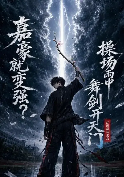 嘉豪就变强？操场雨中舞剑开天门嘉豪就变强操场雨中舞剑开天门（68集）AI短剧