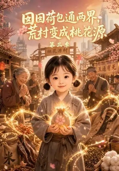 囡囡荷包通两界，荒村变成桃花源第三季&囡囡荷包通两界荒村变成桃花源第三季（82集） AI短剧-千尺浪