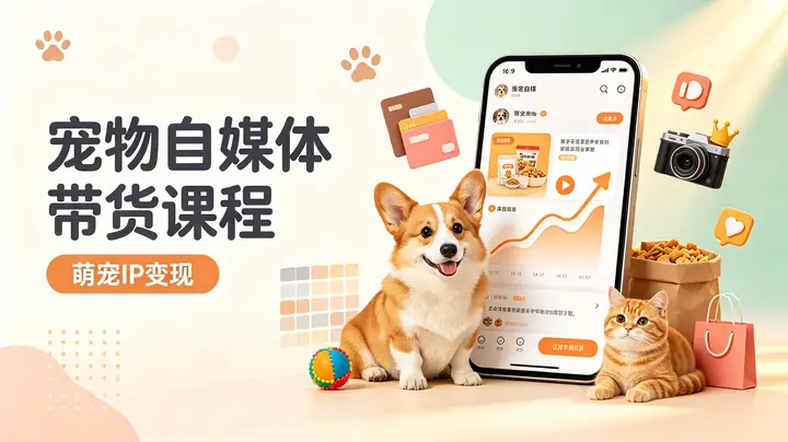 宠物自媒体带货课程，一站式打造能变现的萌宠IP-千尺浪