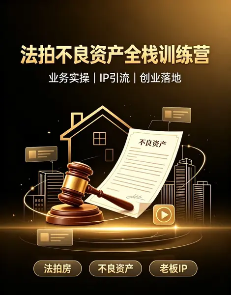 小艾聊法拍-老板IP+不良资产训练营100节视频课程