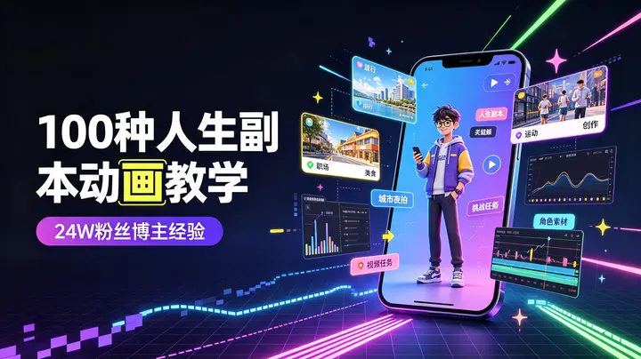 抖音24W粉丝博主的体验100种人生副本动画教学
