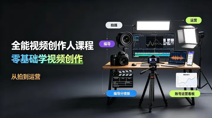 王松傲寒全能视频创作人课程，视频拍摄剪辑编导运营，零基础学习视频创作-千尺浪
