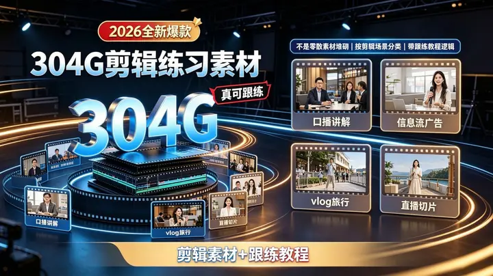 2026全新爆款304G剪辑练习素材