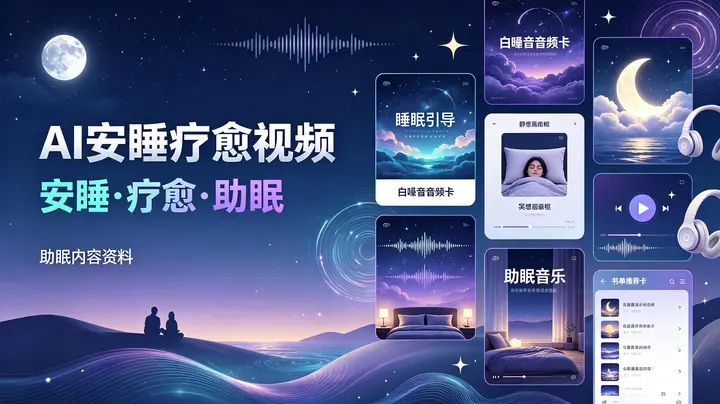 AI一键生成安睡疗愈视频，高完播率助力书品带货-千尺浪