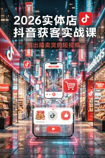 2026实体店抖音获客实战课，拍出能卖货的短视频