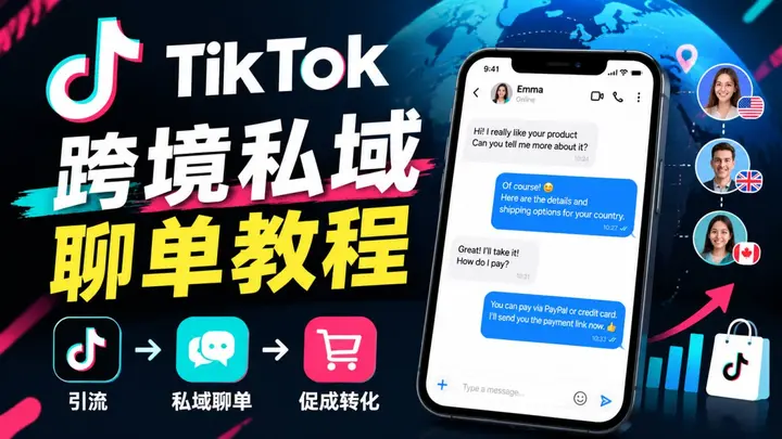 TikTok跨境私域聊单教程，从零跑通海外成交闭环-千尺浪