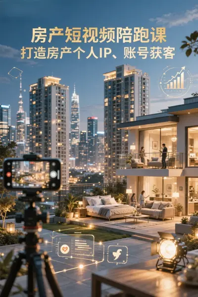 房产短视频陪跑课，打造房产个人IP、账号获客-千尺浪