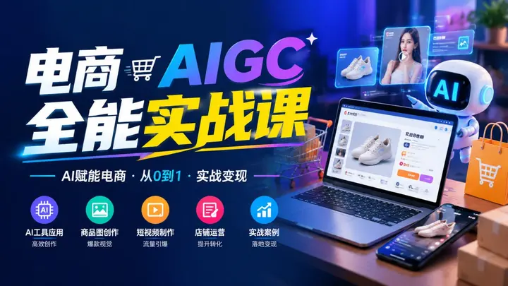 电商AIGC全能实战课，AI商品套图与视频创作全掌握
